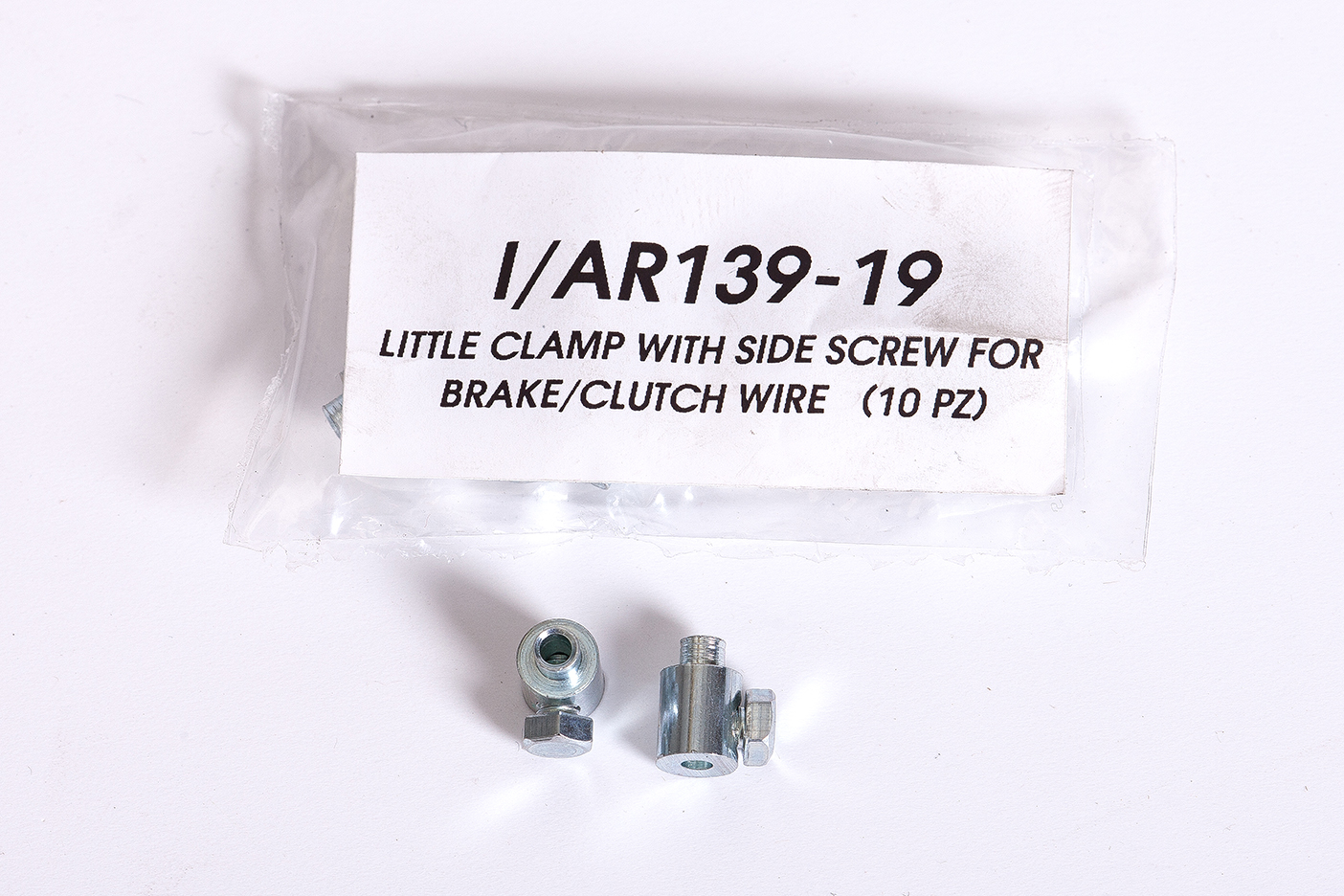 LITTLE CLAMP with SIDE SCREW for BRAKE/CLUTCH WIRE (KIT 10pcs.) 